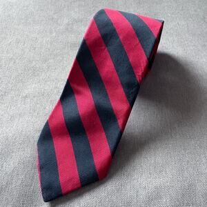 Ferrell Reed Silk Regimental Stripe Tie Red Navy/ Black Classic Holiday Prep